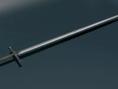 game ready low poly sword Free 3D model