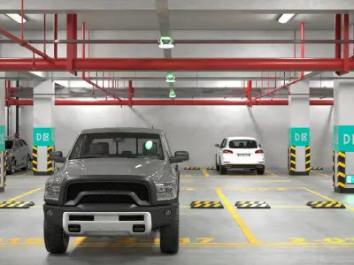Filled Underground Parking 3D model