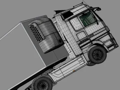 Mercedes Actros Space Cab Refrigerated Semi Trailer 3D model