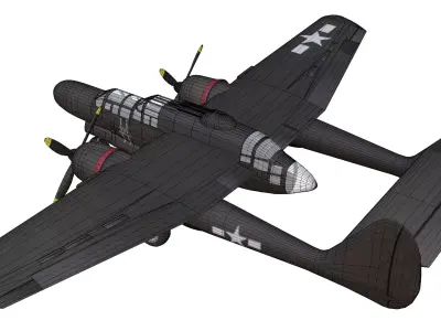 Northrop P-61 Black Widow Low-poly 3D model purchase