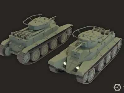 Tanks USSR WWII LowPoly Pack Low-poly 3D model