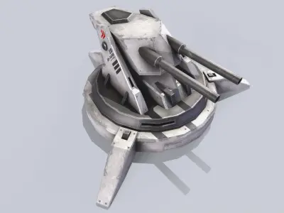 Scifi advance turret Low-poly 3D model