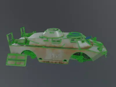 armored car wreck 3D model