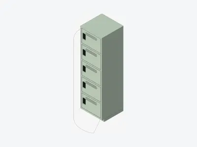 Locker - Plastic - Locka - Classic - Five Tier Low-poly 3D model
