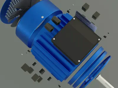 Electric motor Low-poly 3D model purchase