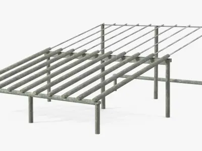 Inclined Training Obstacle Worn 3D model