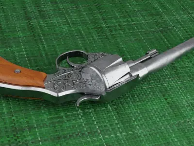 Revolver Gun Free low-poly 3D model