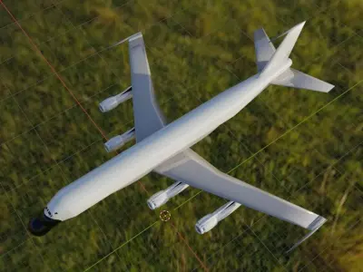 707 ELTA Style AEW Radar Plane - Custom 1950s Jetliner Low-poly 3D model