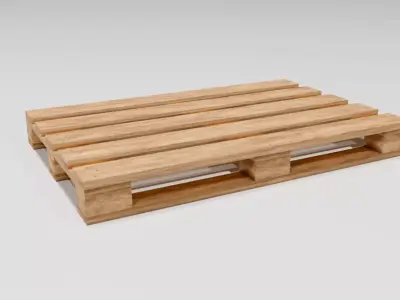  Wooden Euro Pallet Low-poly 3D model
