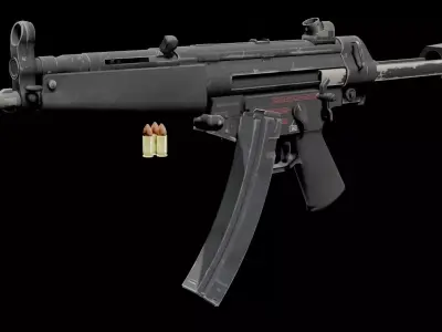 mp5a5 weapon Free low-poly 3D model