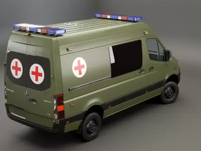 Mercedes Sprinter 4x4 Military Ambulance 3D model