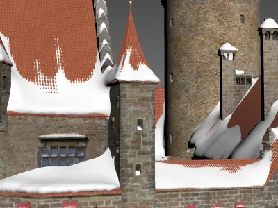 Medieval castle 3D model 19