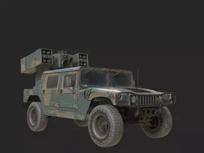 2 coatings of JSDF Type 93 Closed Arrow SAM Low-poly 3D model