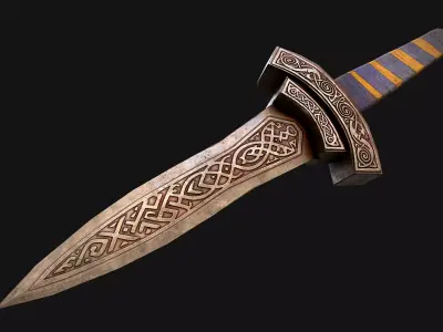 Medieval Dagger Short Sword Weapon Low-poly 3D model