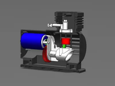 Functional mini air compressor 3D model