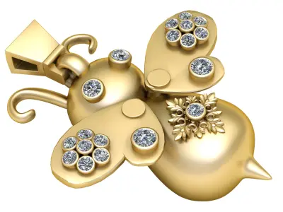 Butterfly pendant 3d prientable model 3D print model