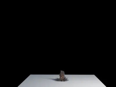 Realistic Dirt Smoke Explosion Simulation Low-poly 3D model