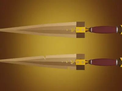 Steampunk Blade low-poly game ready Free low-poly 3D model