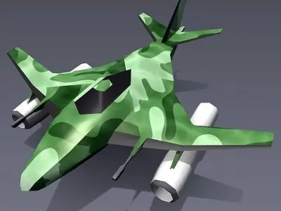 Lowpoly military aircraft  Low-poly 3D model