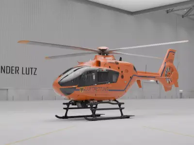 German rescue helicopter 3D model