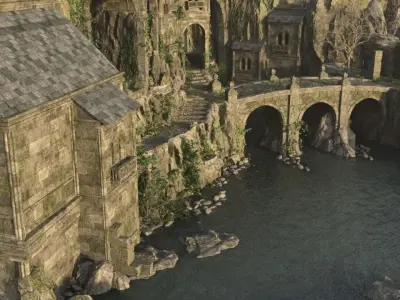 Medieval ancient city 3D model