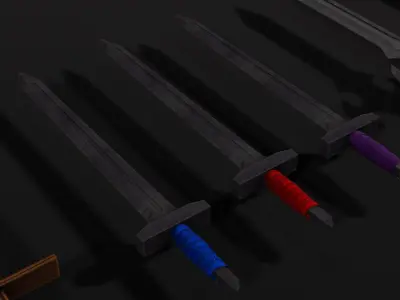  Low Poly Fantasy Sword Set Low-poly 3D model