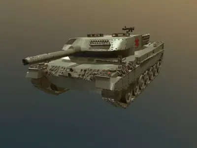 Leopard 2 tiger tank Low-poly 3D model