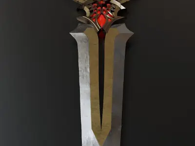 Fantasy combat short sword 3D model