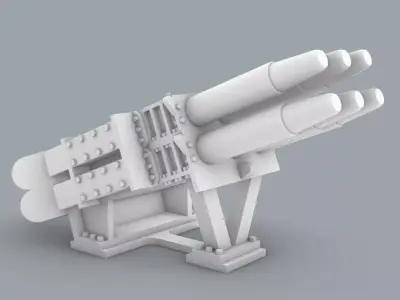 BAE Systems Shield MK2 Decoy Launchers Low-poly 3D model