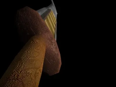 Crook sword Low-poly 3D model