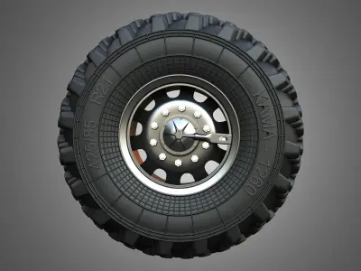Ural Truck - Wheel and Tire 3D model