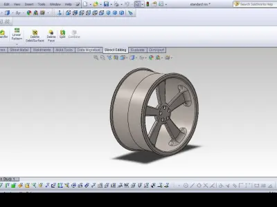 standard 5 spoke 17 alloy wheels Free 3D model