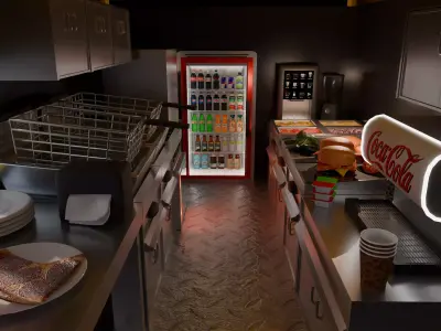Food Truck Street Kitchen Mobile Catering Vehicle 3D model