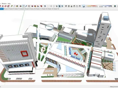Sketchup Commercial Office Complex 258 3D model