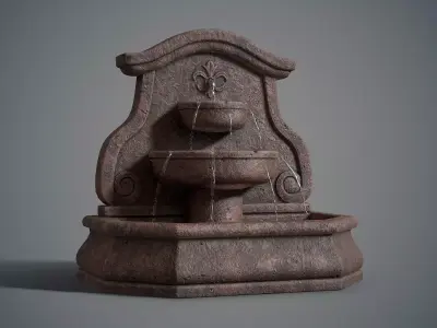 Arch wall fountain Low-poly 3D model