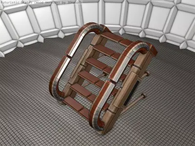 Wood Stairs - Construction Element 9 Low-poly 3D model