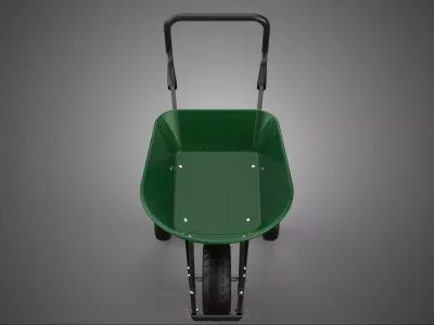 3 THREE WHEELS WHEELED WHEEL BARROW WHEELBARROW TIRE BASE CART 3D model