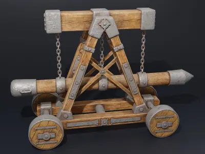 Medieval Baterry Ram Free low-poly 3D model