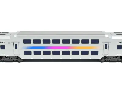 Double Deck NJ Train Passenger Car 3D model