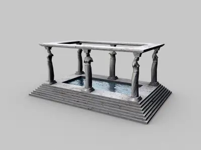 Ancient bath Low-poly 3D model