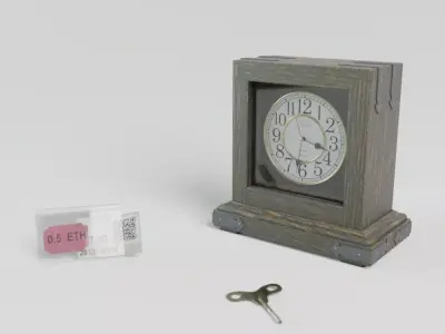 Table clock  high poly detailed clock face Low-poly 3D model