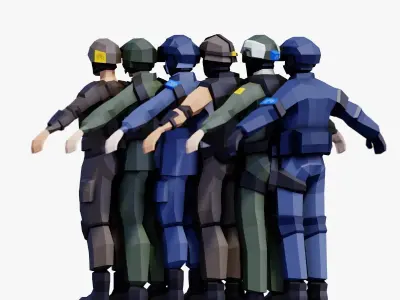 Special Forces Soldiers - Animated and Rigged Low-poly 3D model