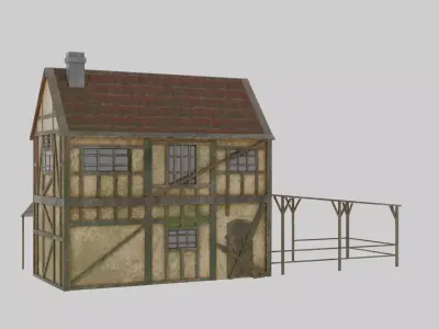 Medieval House Low-poly 3D model shop