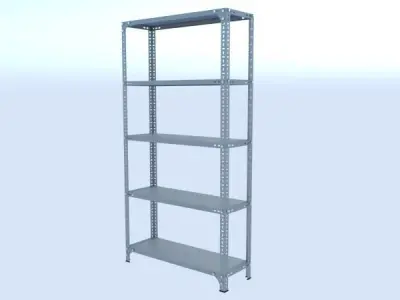 Steel shelving system for archive and storage 3D model