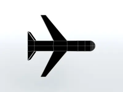 Airplane Mode Symbol v1 004 Low-poly 3D model