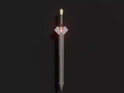 Low-Poly Genshin Impact DARK IRON SWORD Low-poly 3D model