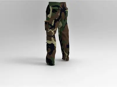 Military Pants Forest Camouflage Low-poly 3D model