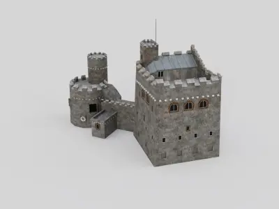 Kingswear Tudor Castle Costal Military Low-poly 3D model