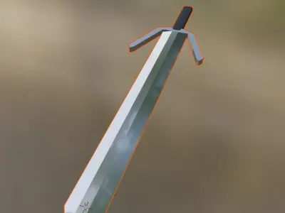 Metal sword Low-poly 3D model
