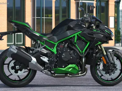 Kawasaki Z H2 2023 Hypersport Motorcycle 3D model